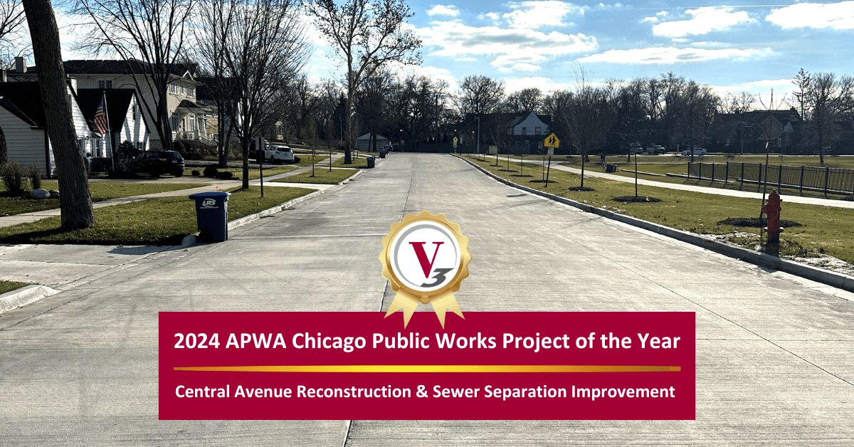 V3 Wins 2024 APWA Chicago Metro Suburban Branch Public Works Project of